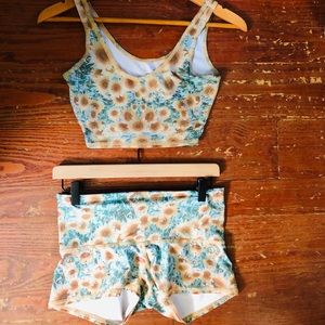 Matching yoga/exercise/swimming jog bra mini short
